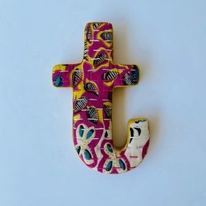 Corduroy Embroidered Block Letter in “t”